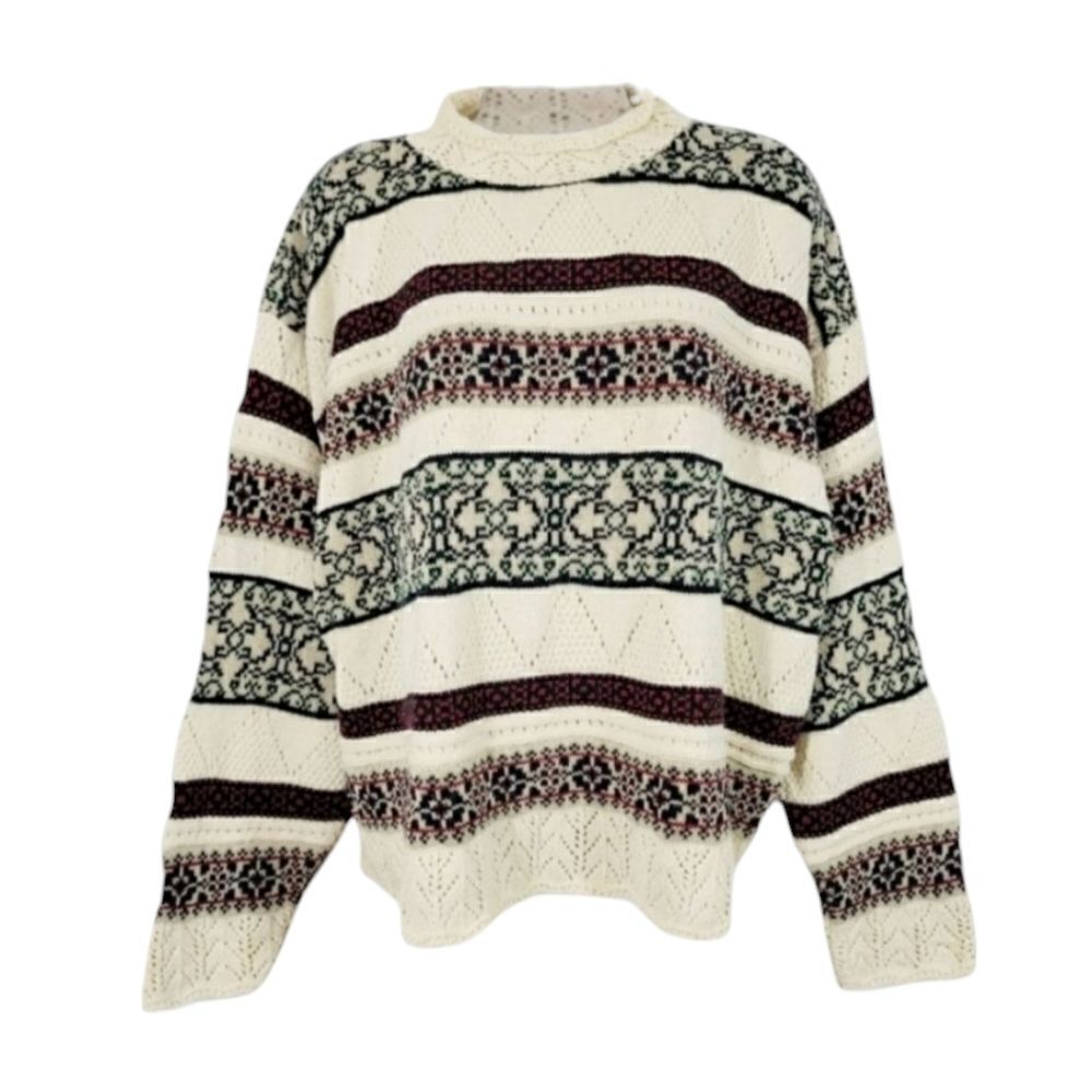 NEW Vintage 80s Interim Geometric Knit Grampacore Sweater Size Large - Picture 2 of 12